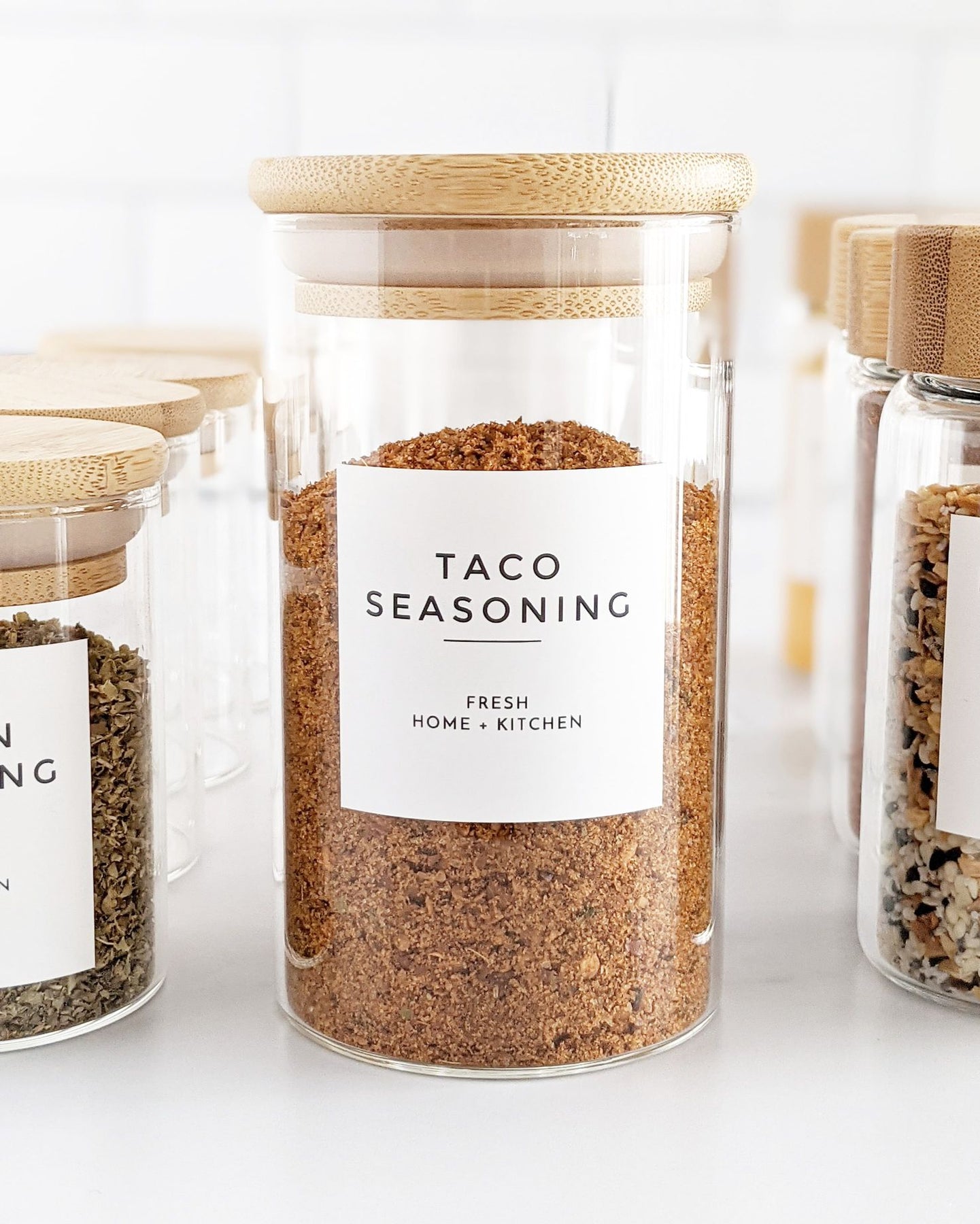 4 Oz Square Glass Spice Jars With Personalized Labels 